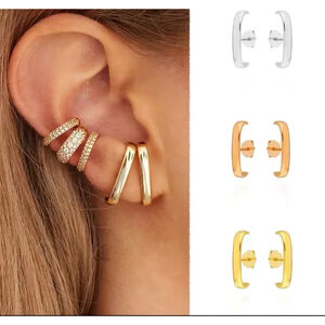 NEW Women's Yellow Gold Filled Pierced Cuff Earring, 20mm